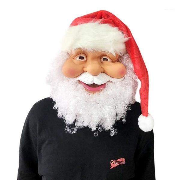 Maschere per feste Maschera da Babbo Natale Divertente Super morbida Parrucca di Natale Costume da barba Regalo Fornitura per le vacanze1