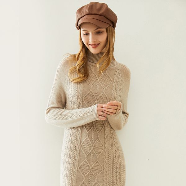 

2021 new winter autumn thicker warm es woman 100% merino wool knitting turtleneck slim ladies long sleeve 6rxn, Black;gray