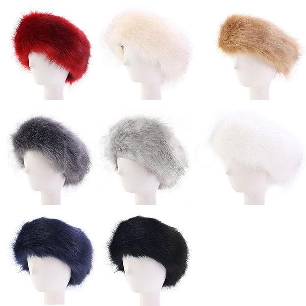 

женский искусственный мех зима оголовье женщины роскошные моды головы обертки плюшевые наушники покрывают волосы аксессуары db274