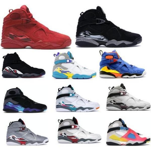 

jumpman 8 8s chrome men basketball shoes doernbecher playoffs reflections red white aqua valentine day south beach man trainer sneaker