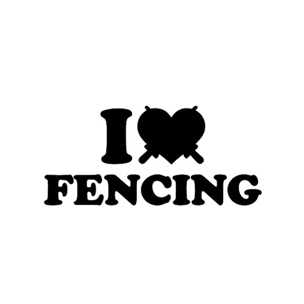 

14.9*6.8cm coolest i love fencing combat car styling sticker vinyl c16-0988