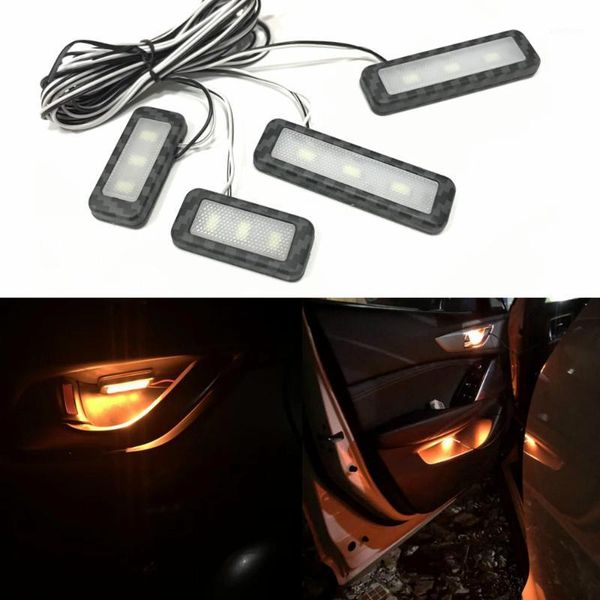 

universal 4pcs 6 color led auto light car interior armrest car inner bowl light decorative lamp door handle lights accessories1