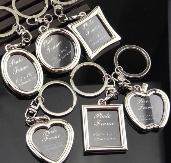 

apple love wedding jewelry heart gifts metal oval rectangle shape p frame pendant key chain keyrings car keychains, Silver
