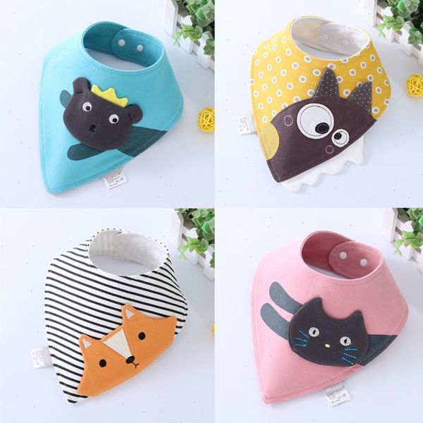 

1 piece baby bibs cotton feeding triangle cute girls boys cartoon scarf bib collar burp cloths