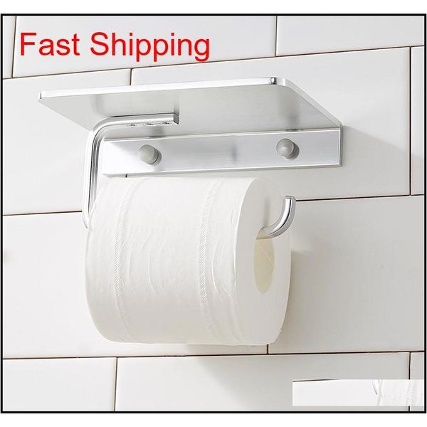 

silver black space aluminum paper holder with mobile phone shelf toilet paper holder waterproof wall mounted bat qylvfa homes2007