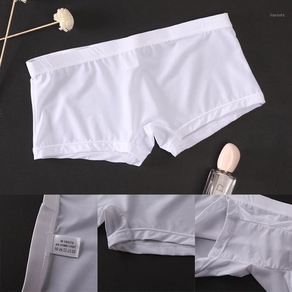 

men seamless underwear pants transparent boxershorts male mid-rise mesh slips homme panties boxer shorts -2xl1, Black;white
