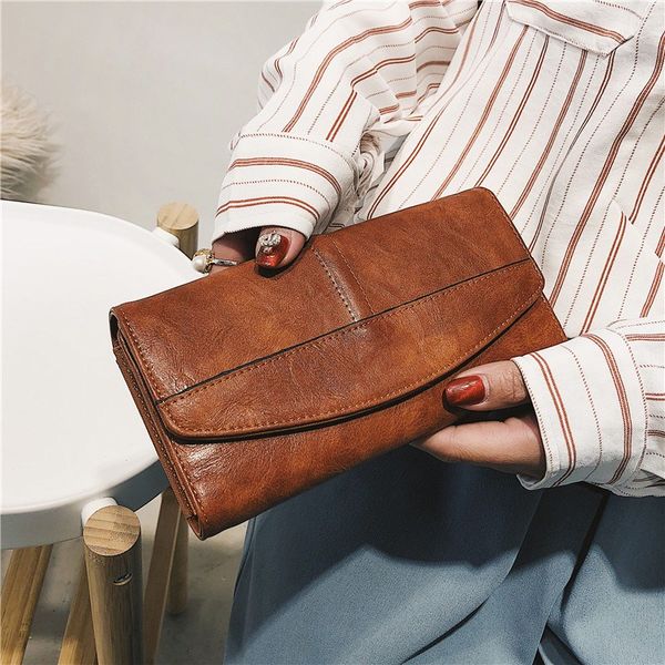 

trifold wallet women long pu leather female clutch purse hasp female phone bag girl card holder elegant pouch c1115, Red;black