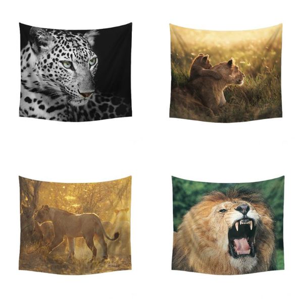

lion print print tapestry art wall hanging blanket beach towel background cloth yoga mat rug home decoration