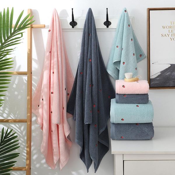

towel 2021 strawberry embroidered designer set 100% cotton bath ladies cute pink