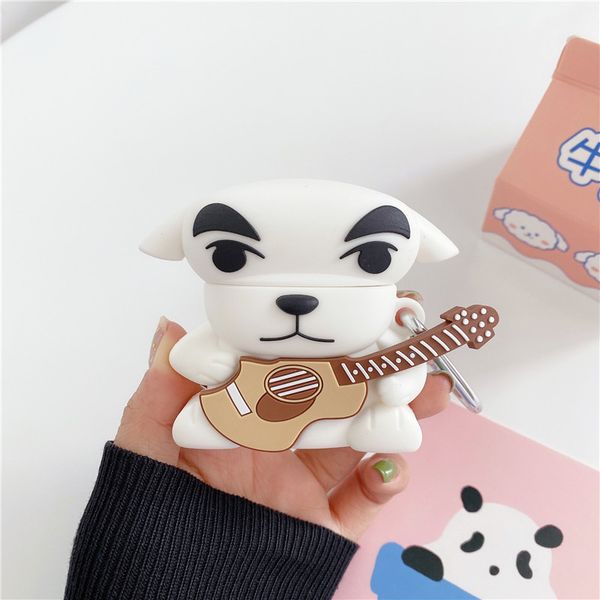 

3d cute guitar puppy dog soft silicone earphone case for airpods 2 shockproof protective cover for airpods pro 3 accessories