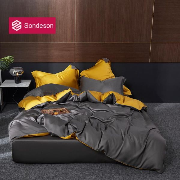 

sondeson grade 100% silk gray bedding set healthy skin beauty  king duvet cover fitted sheet pillowcase for great sleep