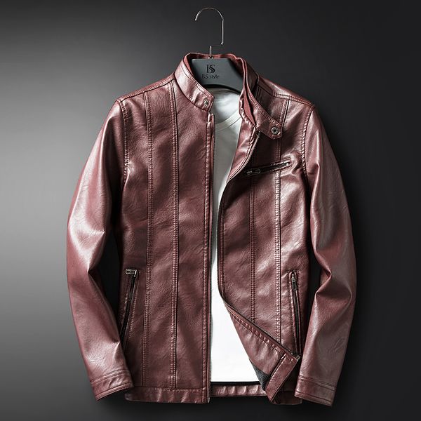 

2021 men's coat fit fine suede jacket fall from plutonium male leather bomber jackets outerwear spring new k201 du8e, Black