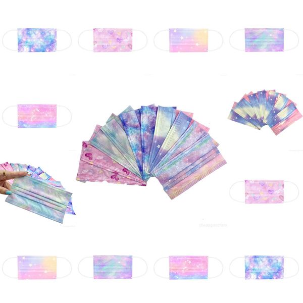 

factory with ear designer disposable face elastic loop 23 ply breathable dust air anti-pollution fashion print starry s