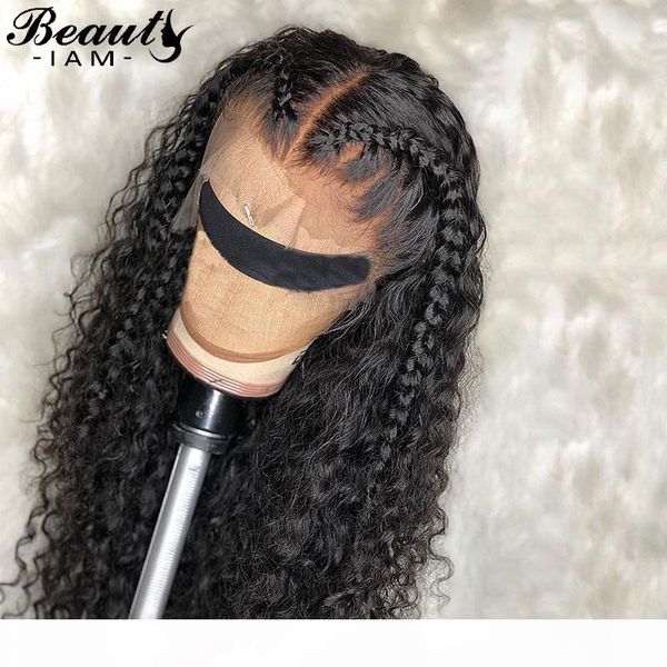 

short curly lace front human hair wigs for women kinky curly wig lace frontal wig pre plucked with baby hair brazilian hair wig, Black