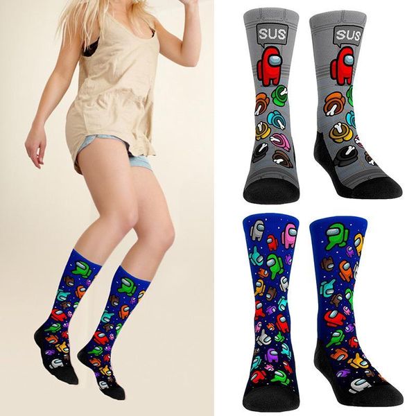 

among us game socks custom cartoon pattern winter anime figure keep warm sock cosplay children's toys christmas goods gift