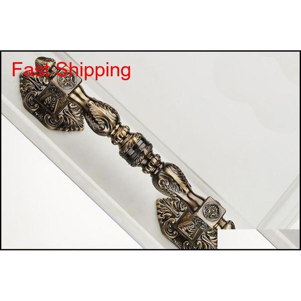 

2pcs classic antique bronze european zinc alloy villa archaize wooden door l glass door handle steel pull qylqrc new_dhbest