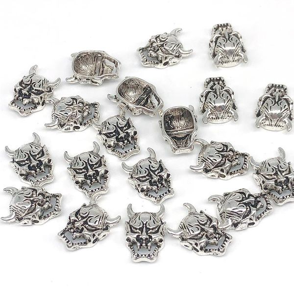

20шт много черепа головы цинкового сплава бусины 1114mm животные бисер браслет для изготовления ювелирных изделий металла серебро года сбор, Bronze;silver