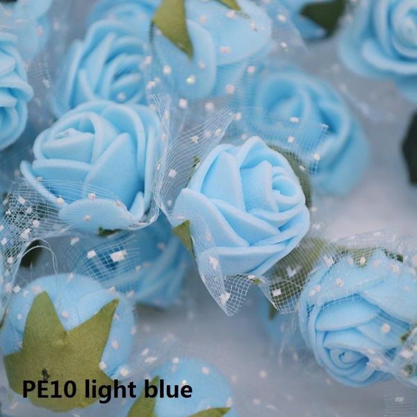 

50pcs lot colorful artificial rose flowers head handmade diy wedding home decoration multi use lace pe foam rose party supplies jllacu