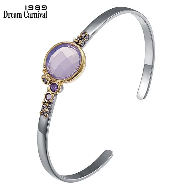 

dreamcarnival1989 brand new cuff bangle for women light thin daily fashion bracelet pink purple zircon pick jewelry wb1227 201209, Black