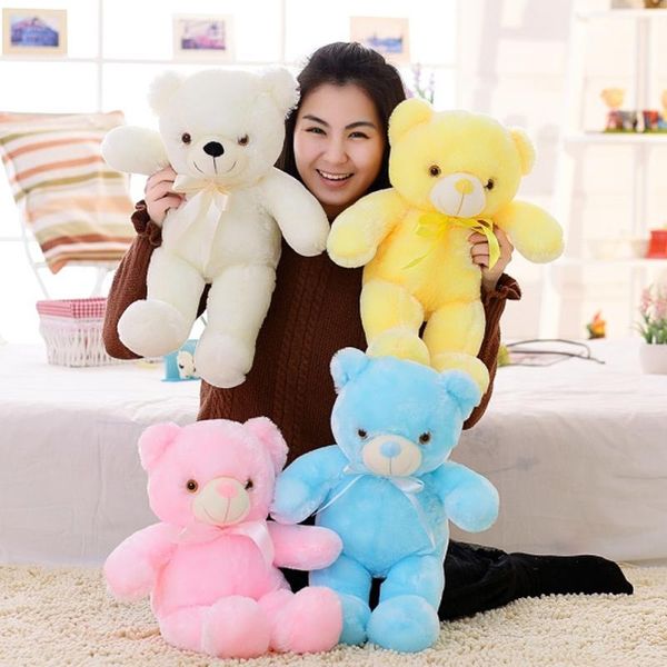 

50cm colorful flashing led night light luminous stuffed plush toys teddy bear doll lovely gifts for kids and friends bbygjc