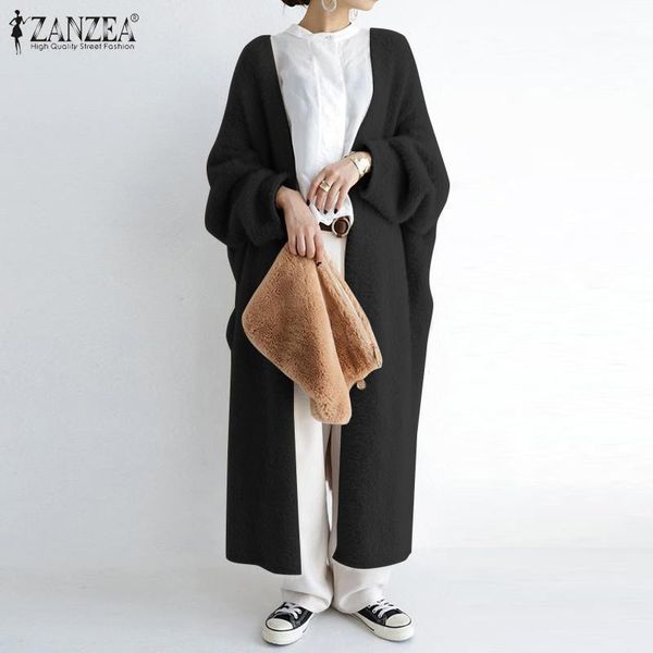 

fashion fluffy coats zanzea women autumn winter long sleeve faux fur casual solid long outwear streetwear jackets loose cardigan1, Black;brown