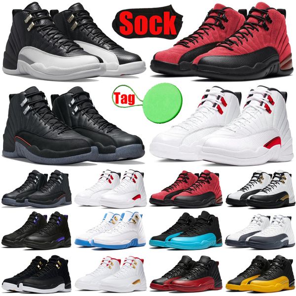 

playoffs 12 12s mens basketball shoes jumpman hyper royal muslin floral utility twist royalty reverse flu game men trainers sports sneakers, Black