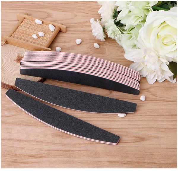 

new 100/180 grit double side comb curved shape nail files sanding manicure tools new jllgus, Silver