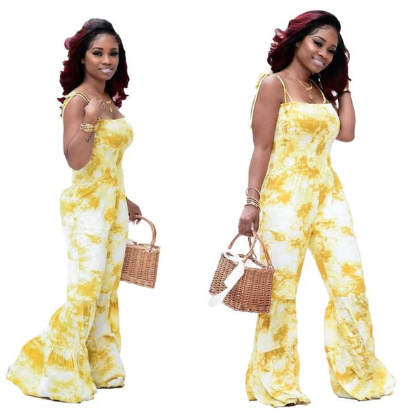 

rrk221 digital print flared wide leg jumpsuit, Black;gray