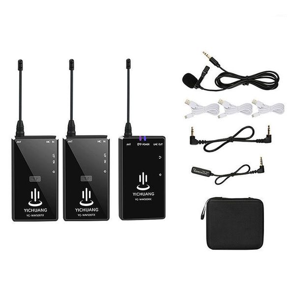 

yichuang 3.5mm jack one for two automatic frequency wireless microphone mobile phone camera interview recording video1
