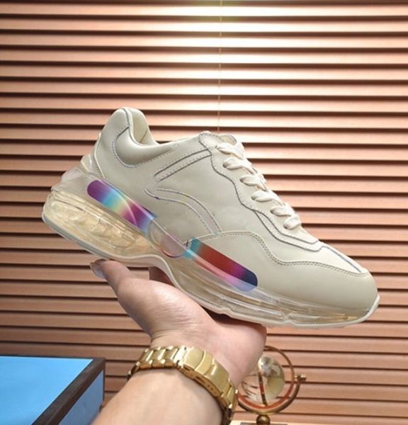 

2021 new transparent bottom sneaker rubber pattern platform classic suede casual shoes sports shoes men women sneakers by home011 1703, Black