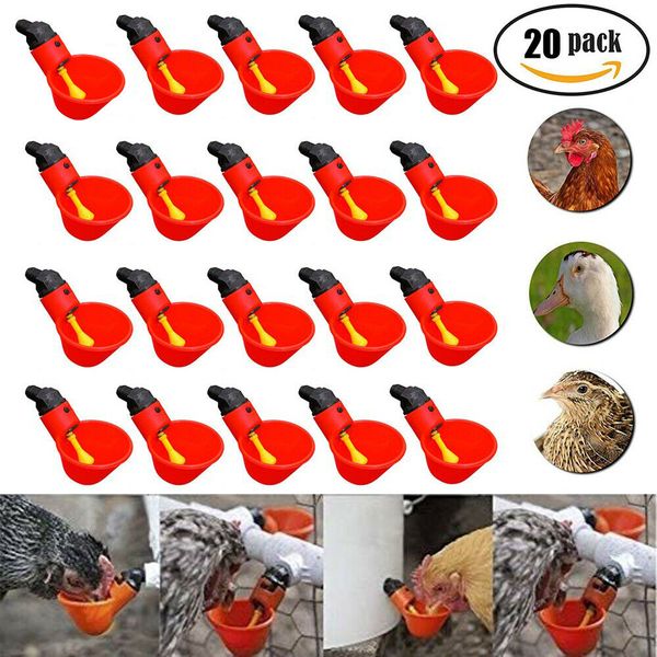

10pcs 20pcs 40pcs poultry water drinking cups plastic poultry chicken hen automatic drinker