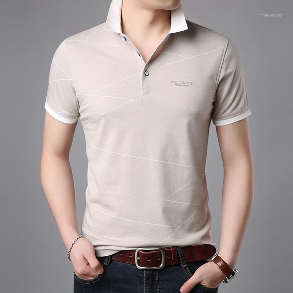 

men's polos shirts classic style summer solid color lapel short sleeve slim cotton fashion casual men non-ironing1, White;black