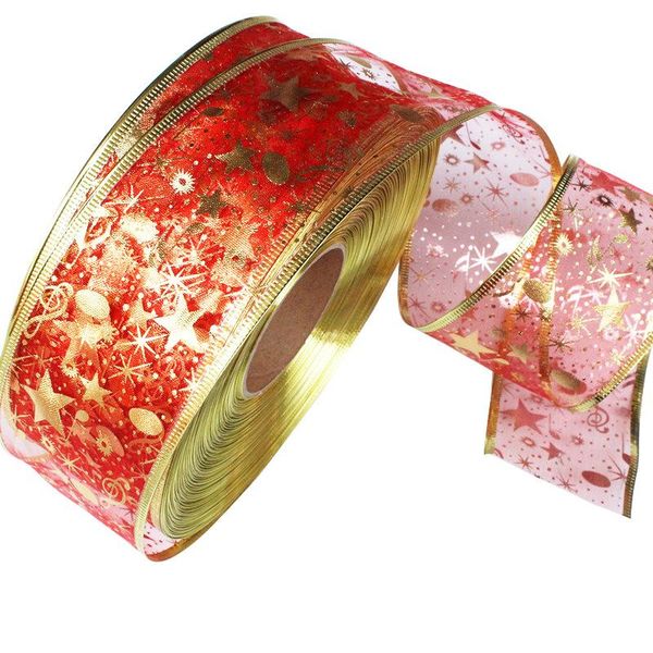 

2005cm silk satin ribbon gold silver metallic luster party wedding decoration gift christmas new year diy christmas tree decor wmtoil