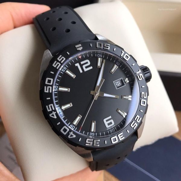 

wristwatches mens designer watches 41mm quartz movement fashion sport silicone strap luminous hands1, Slivery;brown