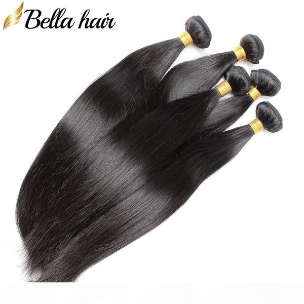 

silky straight brazilian virgin hair bundles human hair extension 10-30 inch grade 10a 4pcs lot natural color bella hair, Black