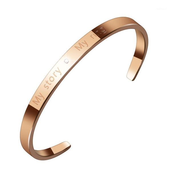 

of new fund of 2021 lettering roman numerals bracelet time love titanium steel rose gold women's accessories1, Black