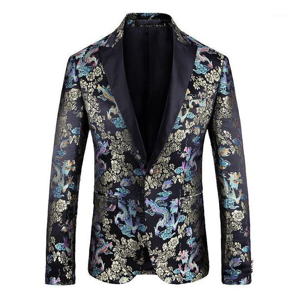 

british style nightclub chaqueta hombre banquet gold jacquard men blazer stage clothes singers party 2021 spring plus size 5xl1, White;black