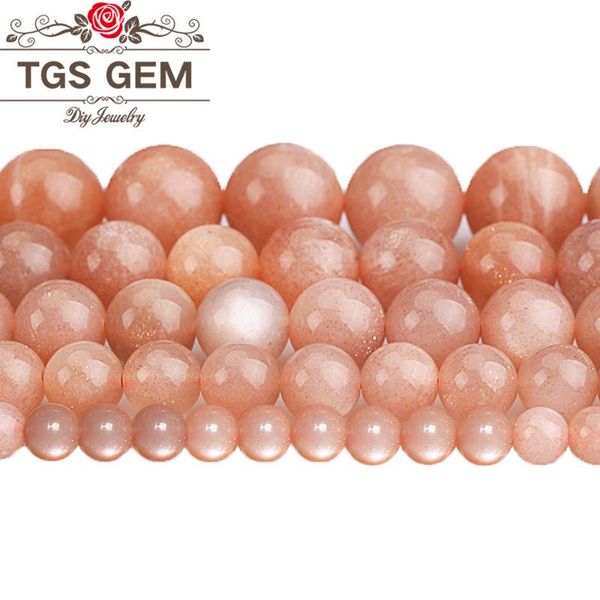 

natural stone beads sunstone moonstone gem stone round loose beads for bracelets necklace jewelry making 4 6 8 10 12mm
