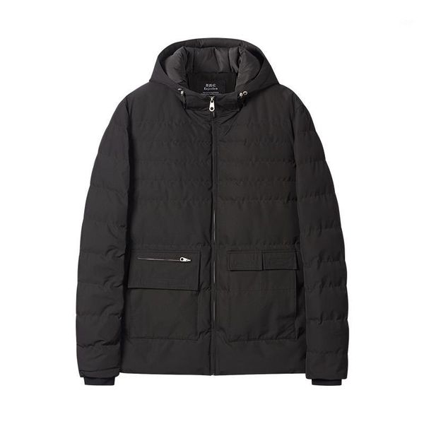 

winter cotton hooded jcacket men's thick fashion coat men's cotton male winter coat clothing 2019 dd6mf1, Black