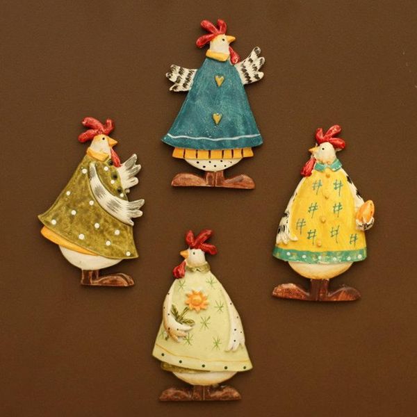 

country style angel cock flowers fridge magnet refrigerator sticker home decoration resin crafts