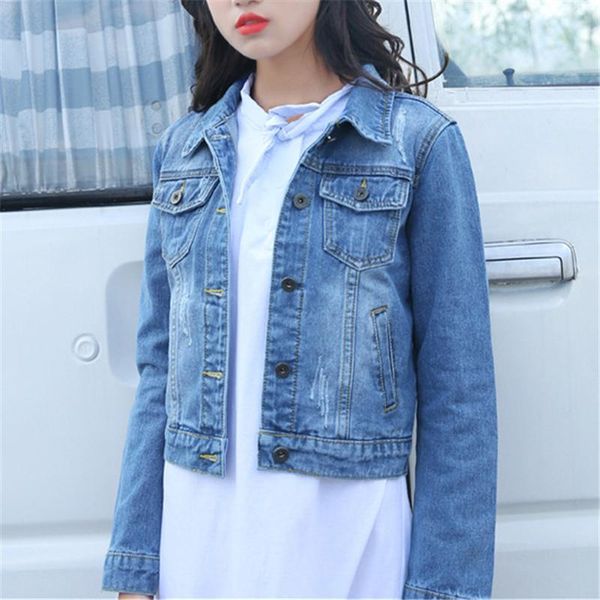 

2020 fashion jeans jacket women spring autumn long sleeve denim jackets female casual vintage basic coats plus size outwear, Black;brown