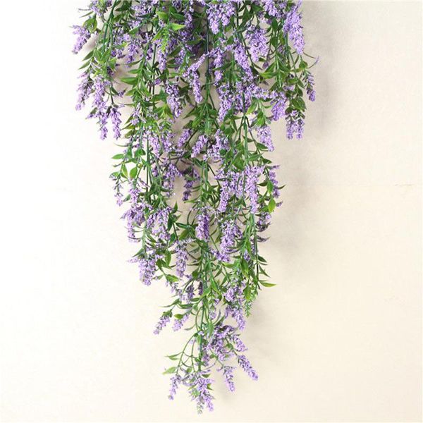 

decorative flowers & wreaths 80cm artificial vine fake plant hanging lavender flower rattan garden home decor purple/pink/rose red/white/yel