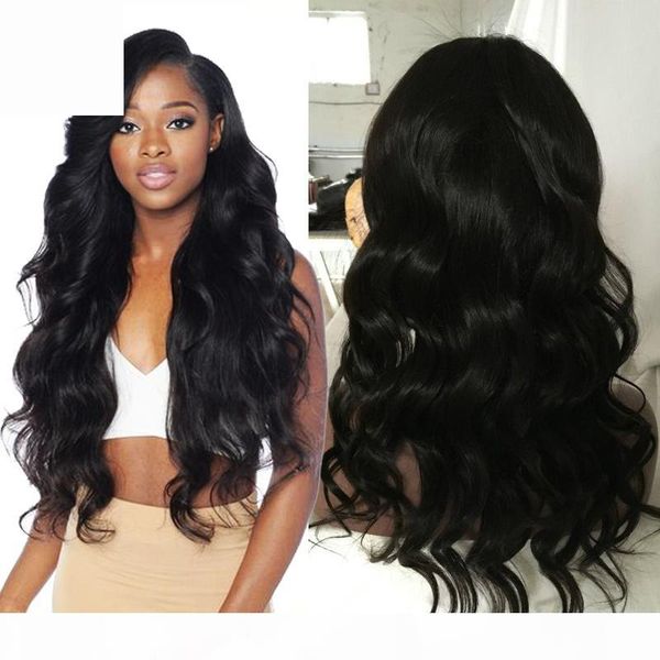 

lace front human hair wigs indian hair body wave full lace human wigs with baby hair lace front wigs, Black;brown