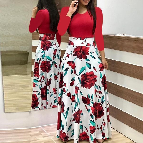 

designer spring skirt style flower print color matching long skirt lotus leaf skirt 2021 fashion black friday ywfs, White