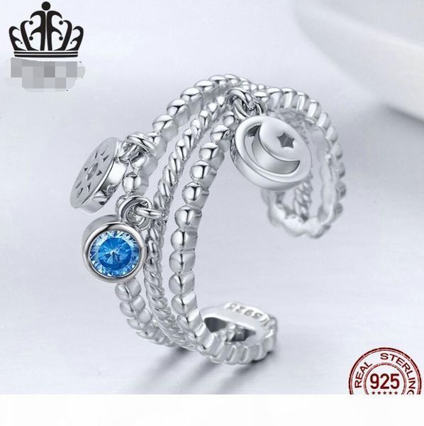 

k s925 sun and moon open ring women simple personality engagement rings of lovers sterling silver ring party christmas gift 2020 fine j