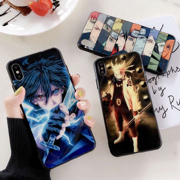 

naruto mobile phone luminous cover, japane animation back shell, suitable for def 6, 6s, 7, 8 plus, x, xr, xs, max 11