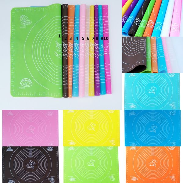 

50x40cm silicone cake dough fondant rolling cutting mat baking pad pastry boards cookie decorating kitchen tools 1 n3cn4