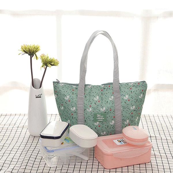 

storage bags fashion portable waterproof lunch bag thermal picnic collapsible for women kids men cooler box tote1