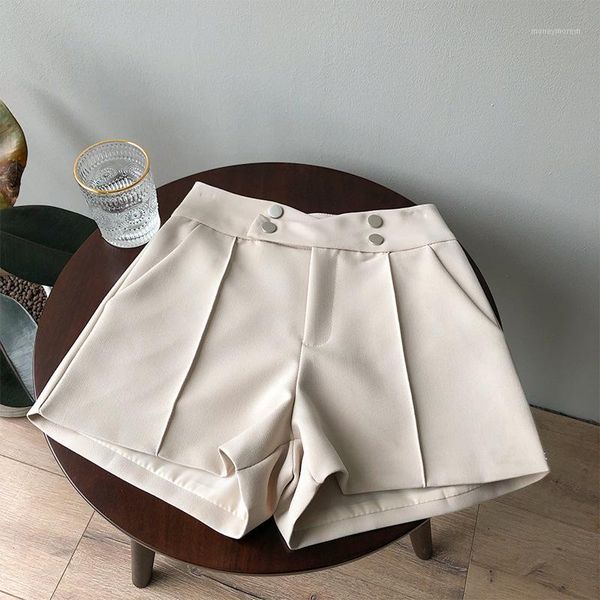 

women's shorts fashion female korean version of high waist wide leg loose a word red1, White;black
