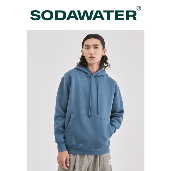 

sodawater men hoodies japanese street style 11 pure colors hooded sweatshirt pullover thick warm oversize hoodie men 167w17 201114, Black